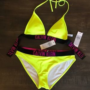 Neon Yellow Black Pink Calvin Klein Bikini
